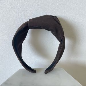 Jennifer Ouellette grosgrain knot headband chocolate brown